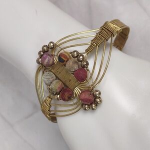 Aasha by Anju Brass Wire-Work Cuff Bracelet